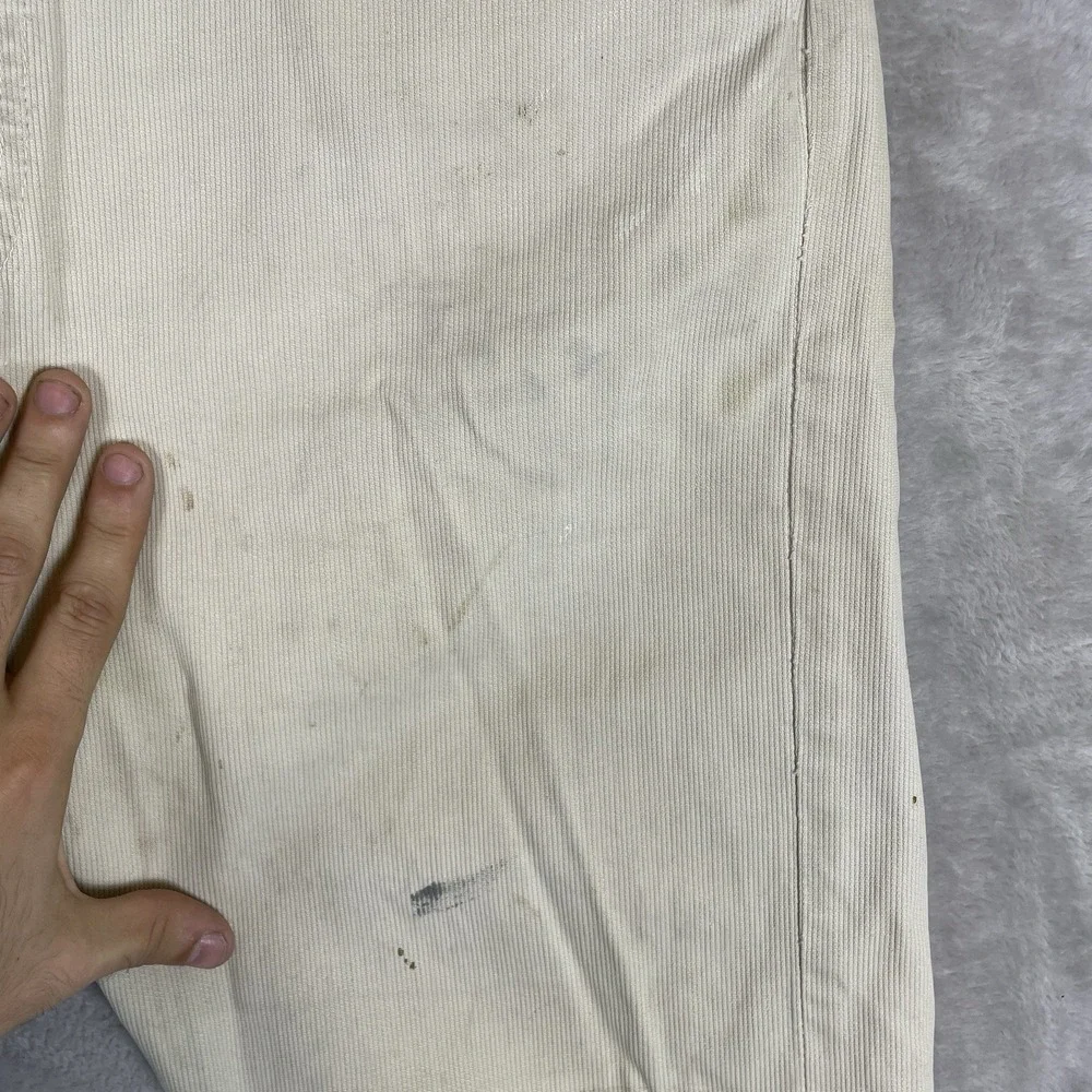 1960s Levis Big E 911B Beige Pique Corduroy Cotton Cut Off Jean Shorts 33x10